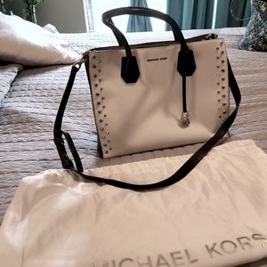 Michael Kors Bag, white and black, with silver accents